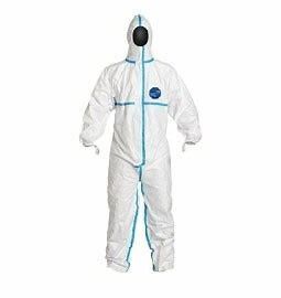 Όξινο επίπεδο απόδειξης ένα χημικό κοστούμι προστασίας μόνωσης PPE άσπρο