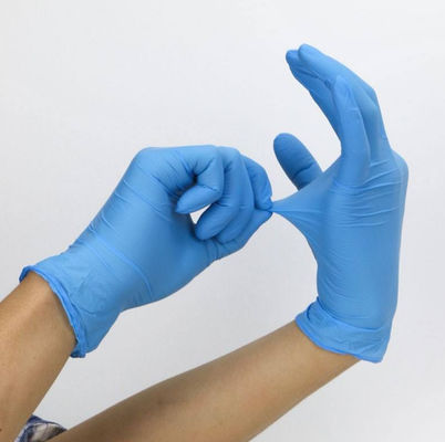 Μέσα μίας χρήσης γάντια νιτριλίων, ανθεκτικό μπλε χρώμα γαντιών διαγωνισμών νιτριλίων