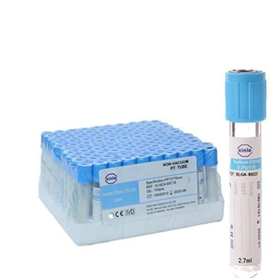 Edta προετοιμασιών πλάσματος κιτρικού άλατος νατρίου ανοικτό μπλε τοπ σωλήνας εξετάσεων αίματος